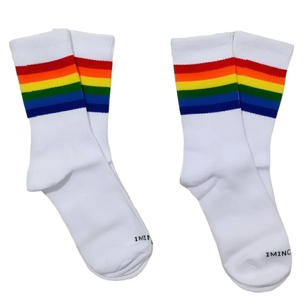 Pride Rainbow Unisex Crew Athletic Socks -Q